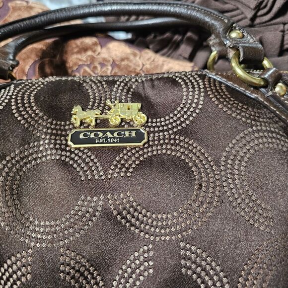Coach Madison Dotted Op Art Large Sophia Satchel Style - Picture 2 of 7